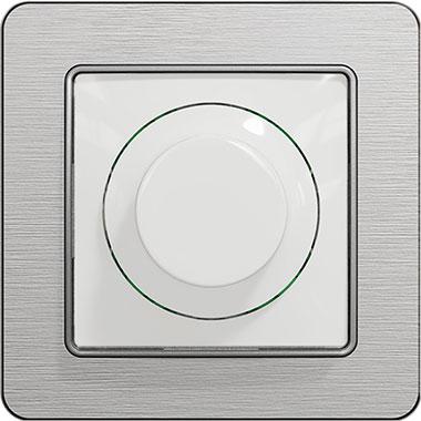 Sedna LED dimmer (white insert, brushed aluminium frame)